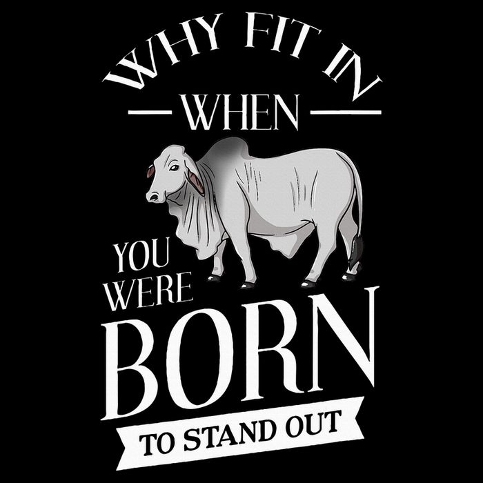 Brahman Bull Cattle Mini Zebu Cow Cooling Performance Long Sleeve Crew