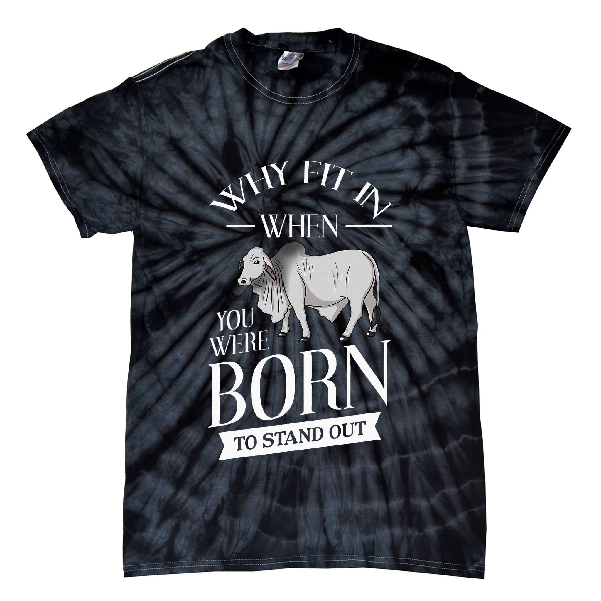 Brahman Bull Cattle Mini Zebu Cow Tie-Dye T-Shirt