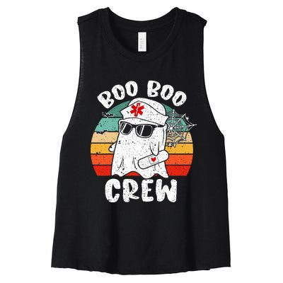 Boo boo Crew Nurse Halloween Ghost Costume Women's Racerback Cropped Tank