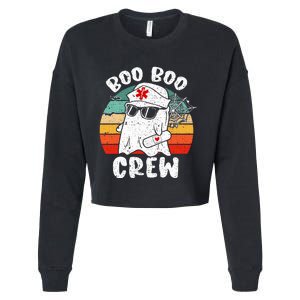 Boo boo Crew Nurse Halloween Ghost Costume Cropped Pullover Crew