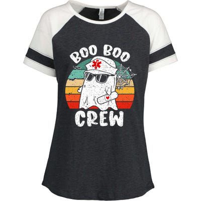 Boo boo Crew Nurse Halloween Ghost Costume Enza Ladies Jersey Colorblock Tee