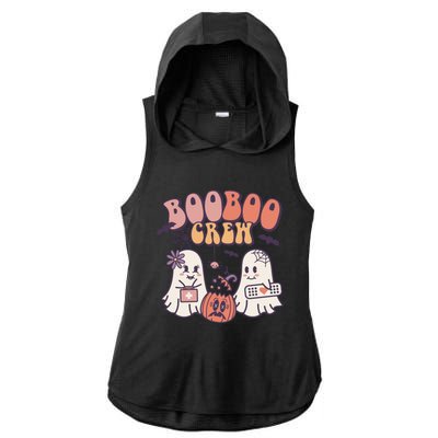 Boo Boo Crew Ghost Doctor Paramedic EMT Nurse Halloween Ladies PosiCharge Tri-Blend Wicking Draft Hoodie Tank