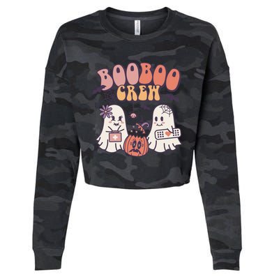 Boo Boo Crew Ghost Doctor Paramedic EMT Nurse Halloween Cropped Pullover Crew