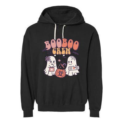 Boo Boo Crew Ghost Doctor Paramedic EMT Nurse Halloween Garment-Dyed Fleece Hoodie