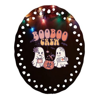 Boo Boo Crew Ghost Doctor Paramedic EMT Nurse Halloween Ceramic Oval Ornament