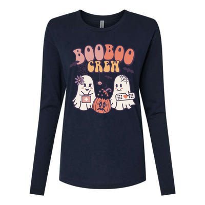 Boo Boo Crew Ghost Doctor Paramedic EMT Nurse Halloween Womens Cotton Relaxed Long Sleeve T-Shirt