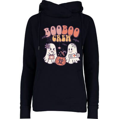 Boo Boo Crew Ghost Doctor Paramedic EMT Nurse Halloween Womens Funnel Neck Pullover Hood