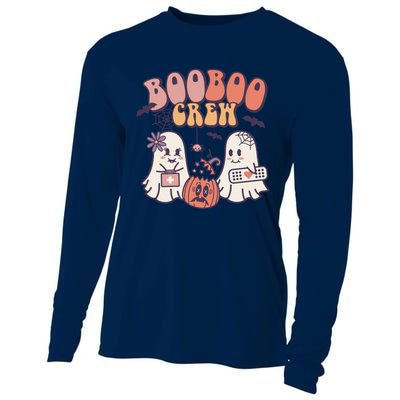 Boo Boo Crew Ghost Doctor Paramedic EMT Nurse Halloween Cooling Performance Long Sleeve Crew