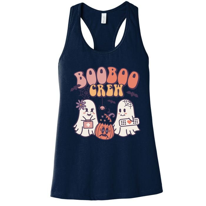 Boo Boo Crew Ghost Doctor Paramedic EMT Nurse Halloween Women's Racerback Tank