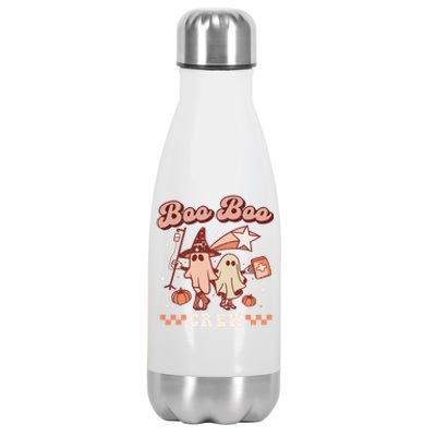 Boo Boo Crew Paramedic Retro Halloween Emt Spooky Ghost Gift Stainless Steel Insulated Water Bottle