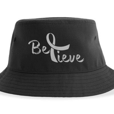Believe Brain Cancer Brain Cancer Support Sustainable Bucket Hat