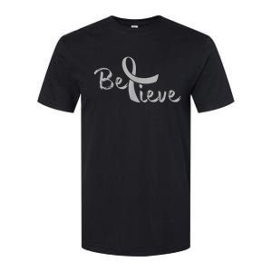 Believe Brain Cancer Brain Cancer Support Softstyle CVC T-Shirt