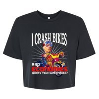 Biden Bicycle Crash Bike Wreck AntiBiden Pro Trump 2024 Bella+Canvas Jersey Crop Tee