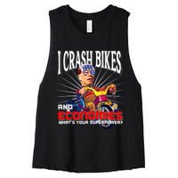 Biden Bicycle Crash Bike Wreck AntiBiden Pro Trump 2024 Women's Racerback Cropped Tank