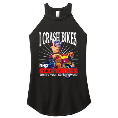 Biden Bicycle Crash Bike Wreck AntiBiden Pro Trump 2024 Women's Perfect Tri Rocker Tank