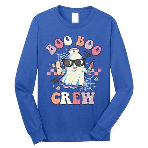 Boo Boo Crew Nurse Halloween Ghost Groovy Retro Matching Gift Long Sleeve Shirt