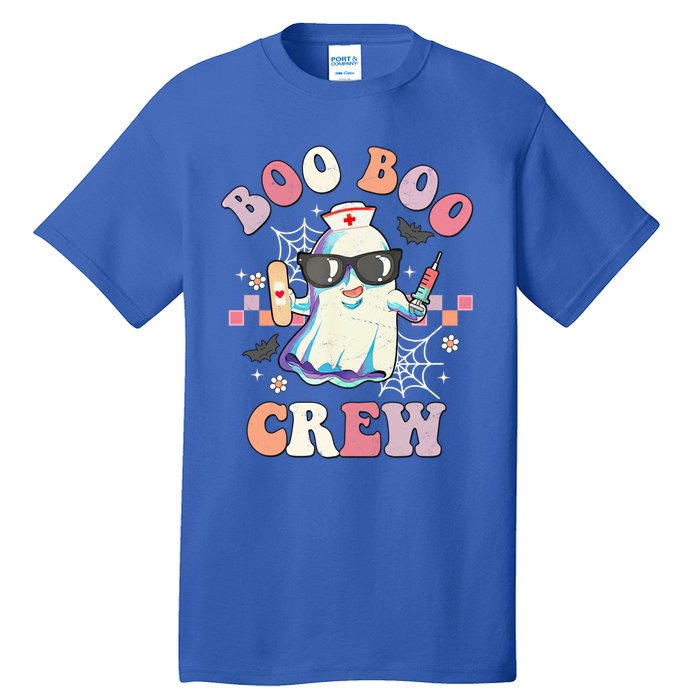 Boo Boo Crew Nurse Halloween Ghost Groovy Retro Matching Gift Tall T-Shirt