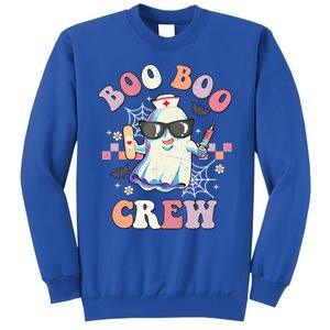 Boo Boo Crew Nurse Halloween Ghost Groovy Retro Matching Gift Tall Sweatshirt