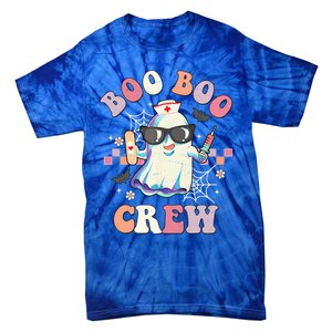 Boo Boo Crew Nurse Halloween Ghost Groovy Retro Matching Gift Tie-Dye T-Shirt