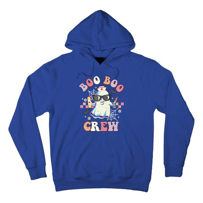 Boo Boo Crew Nurse Halloween Ghost Groovy Retro Matching Gift Tall Hoodie