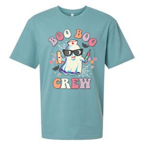 Boo Boo Crew Nurse Halloween Ghost Groovy Retro Matching Gift Sueded Cloud Jersey T-Shirt