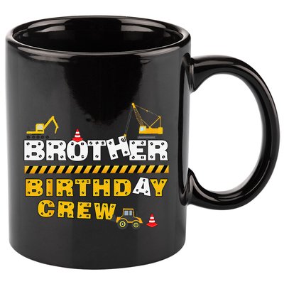 Brother Birthday Crew Construction Family Birthday Party 11oz C Handle Ceramic Mug