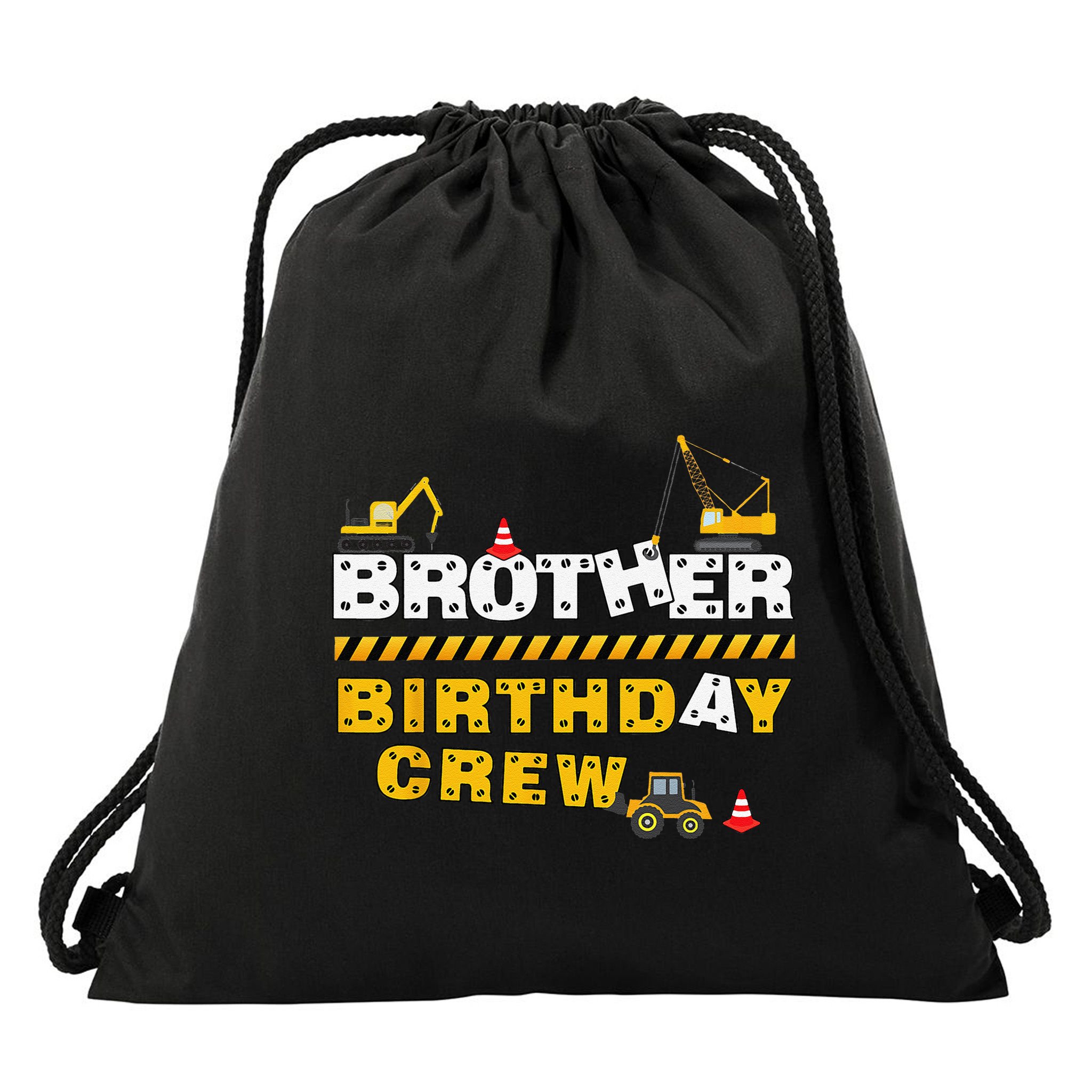 Brother Birthday Crew Construction Family Birthday Party Drawstring Bag