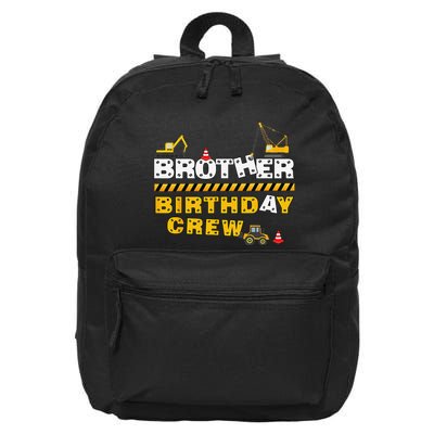 Brother Birthday Crew Construction Family Birthday Party 16 in Basic Backpack
