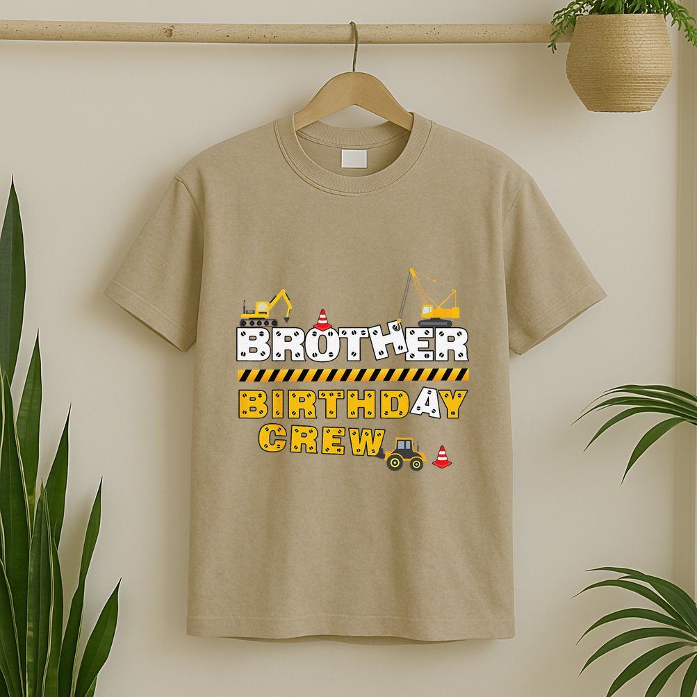 Brother Birthday Crew Construction Family Birthday Party T-Shirt