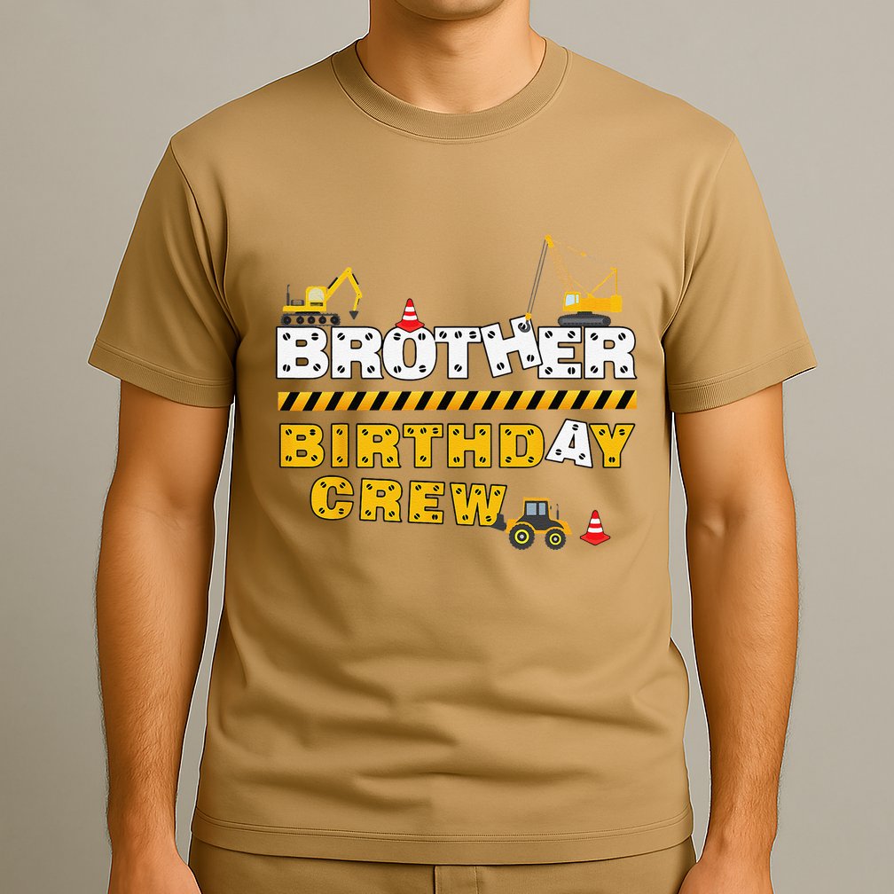 Brother Birthday Crew Construction Family Birthday Party T-Shirt