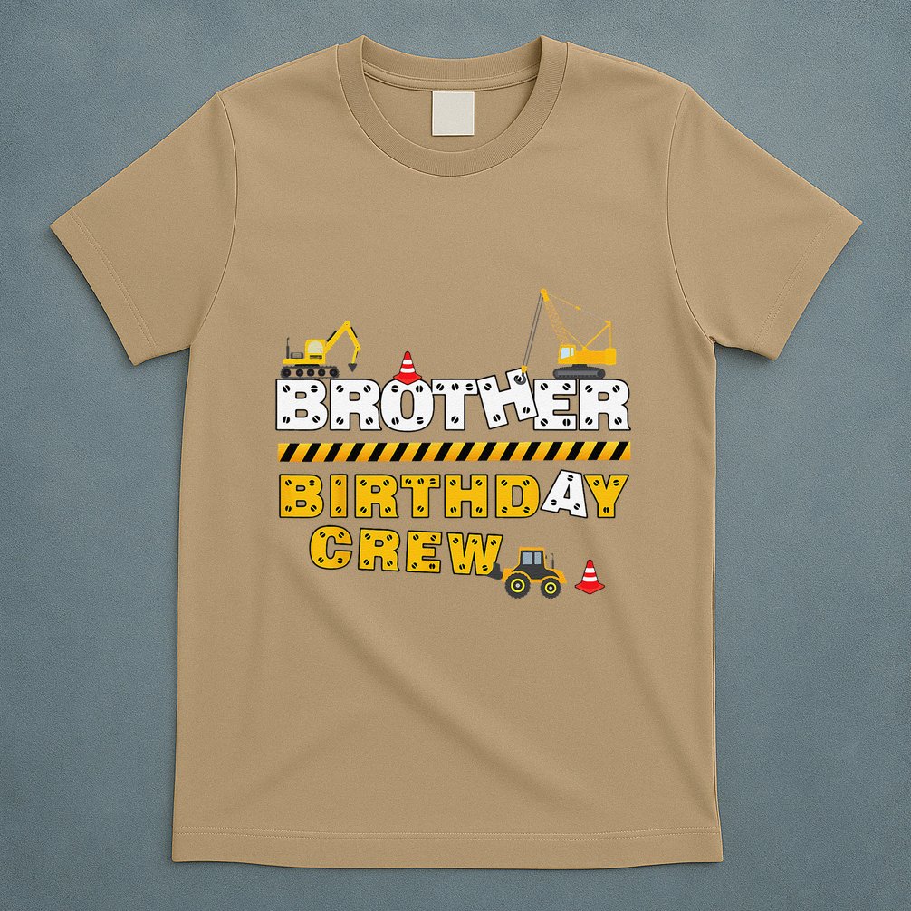 Brother Birthday Crew Construction Family Birthday Party T-Shirt