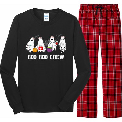 Boo Boo Crew Nurse Funny Ghost Halloween Nursing Long Sleeve Pajama Set