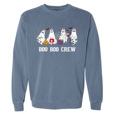 Boo Boo Crew Nurse Funny Ghost Halloween Nursing Garment-Dyed Sweatshirt