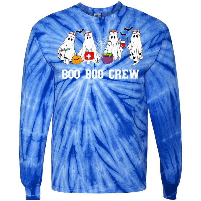 Boo Boo Crew Nurse Funny Ghost Halloween Nursing Tie-Dye Long Sleeve Shirt