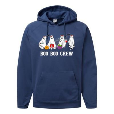 Boo Boo Crew Nurse Funny Ghost Halloween Nursing Performance Fleece Hoodie