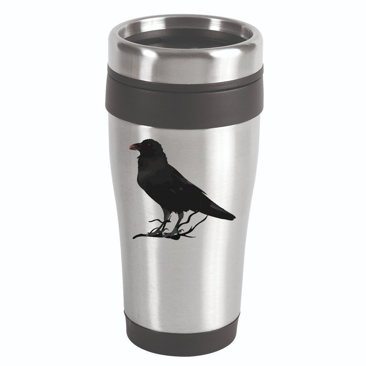 Beautiful Black Crow Raven Bird Silhouette 16oz Travel Tumbler