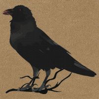Beautiful Black Crow Raven Bird Silhouette Cotton Canvas Backpack