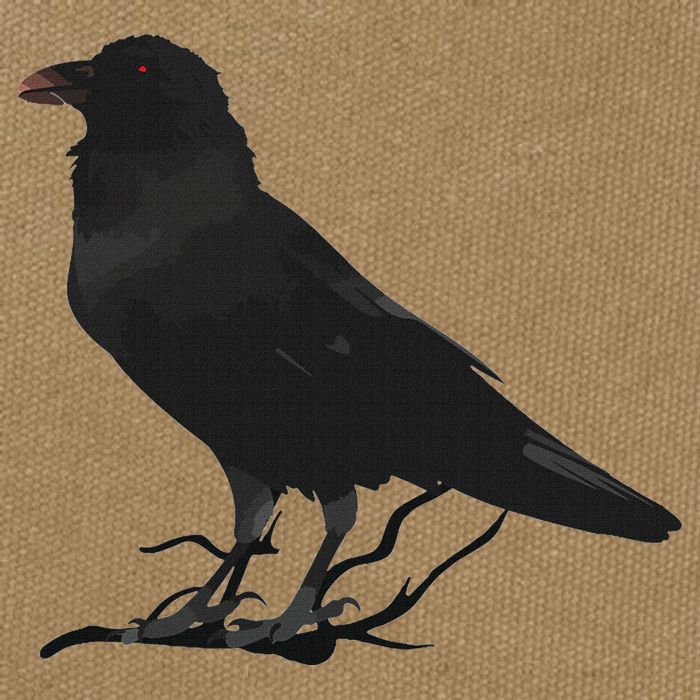 Beautiful Black Crow Raven Bird Silhouette Cotton Canvas Backpack