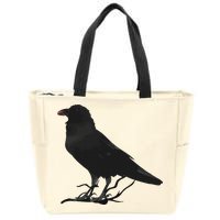 Beautiful Black Crow Raven Bird Silhouette Zip Tote Bag