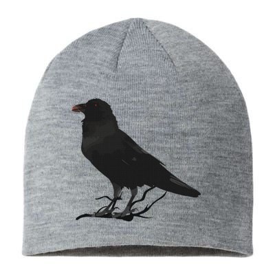 Beautiful Black Crow Raven Bird Silhouette Sustainable Beanie