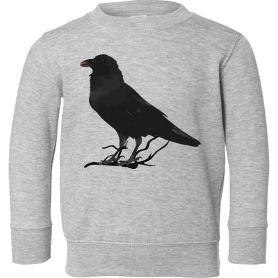 Beautiful Black Crow Raven Bird Silhouette Toddler Sweatshirt