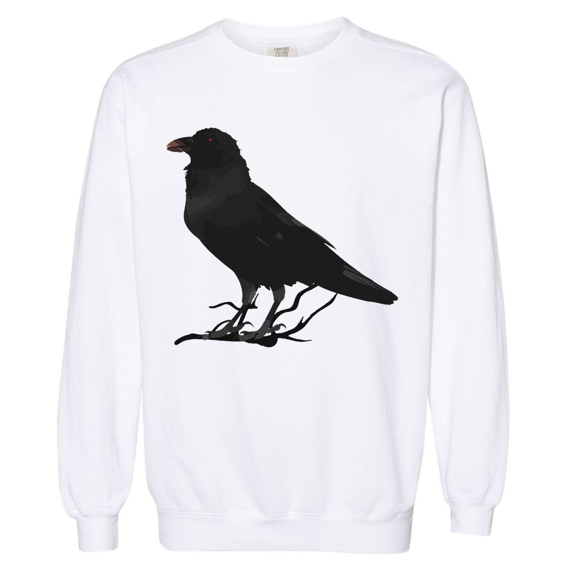 Beautiful Black Crow Raven Bird Silhouette Garment-Dyed Sweatshirt