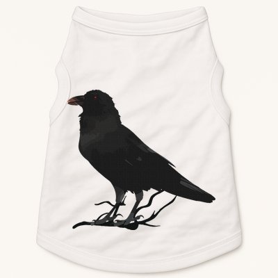 Beautiful Black Crow Raven Bird Silhouette Doggie Tank
