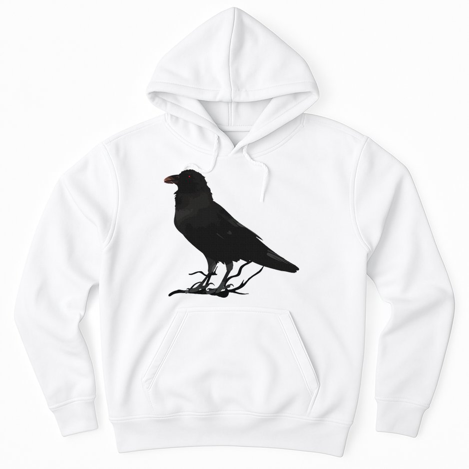 Beautiful Black Crow Raven Bird Silhouette Hoodie