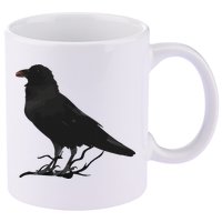 Beautiful Black Crow Raven Bird Silhouette 11oz C Handle Ceramic Mug