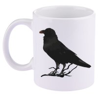 Beautiful Black Crow Raven Bird Silhouette 11oz C Handle Ceramic Mug