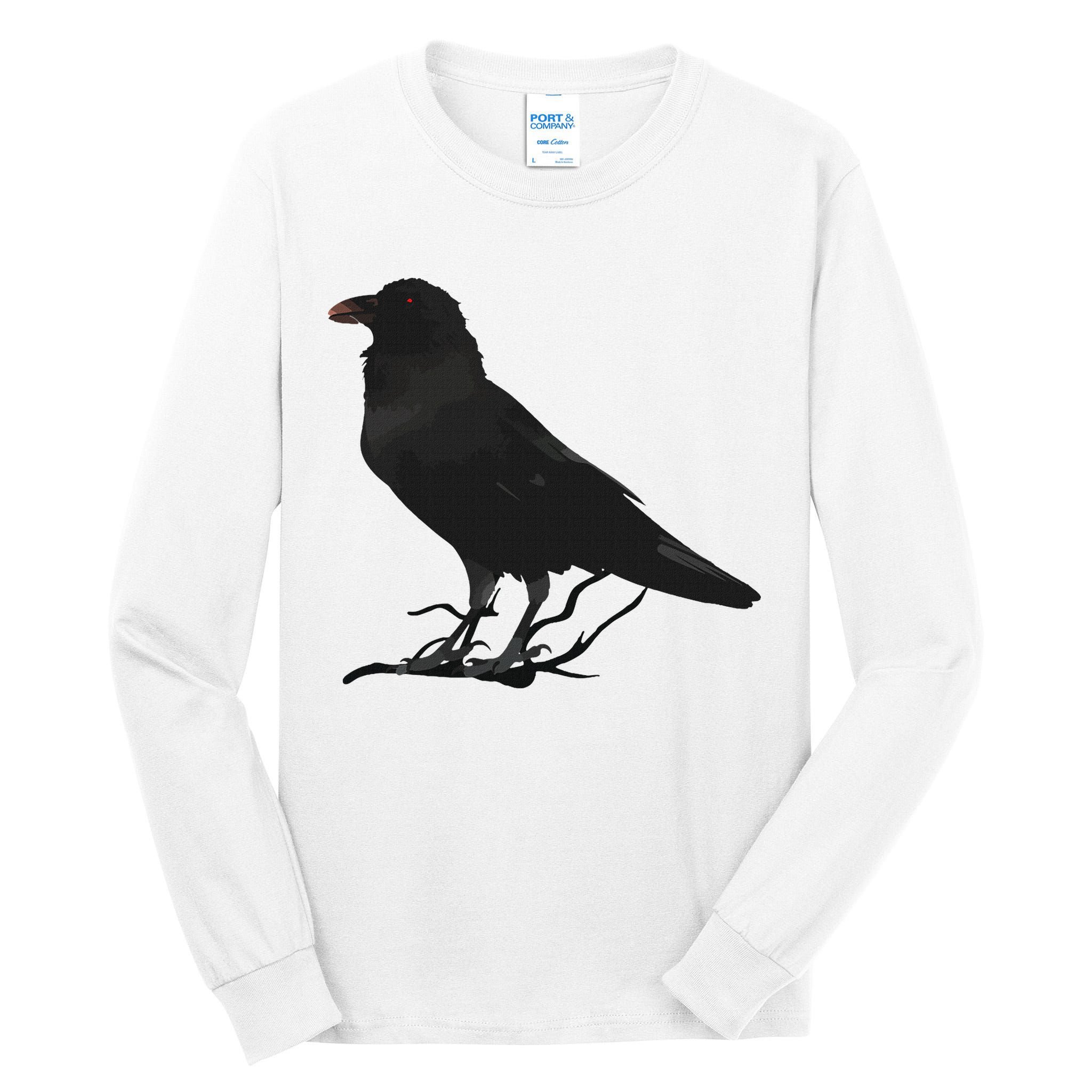 Beautiful Black Crow Raven Bird Silhouette Tall Long Sleeve T-Shirt