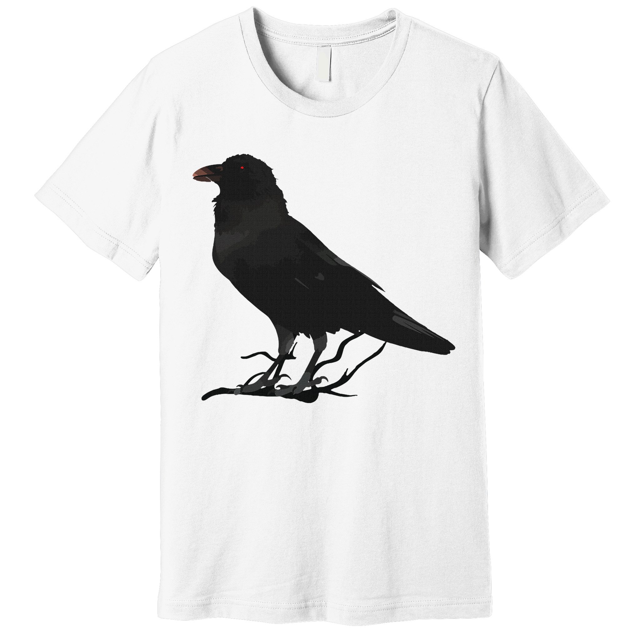 Beautiful Black Crow Raven Bird Silhouette Premium T-Shirt