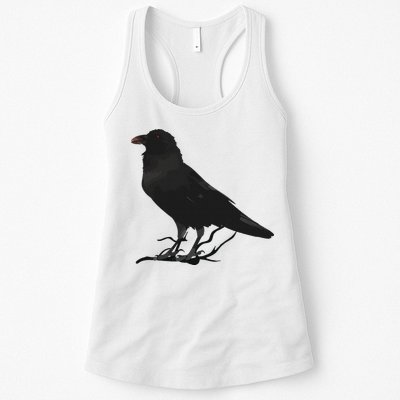Beautiful Black Crow Raven Bird Silhouette Womens Tank Top