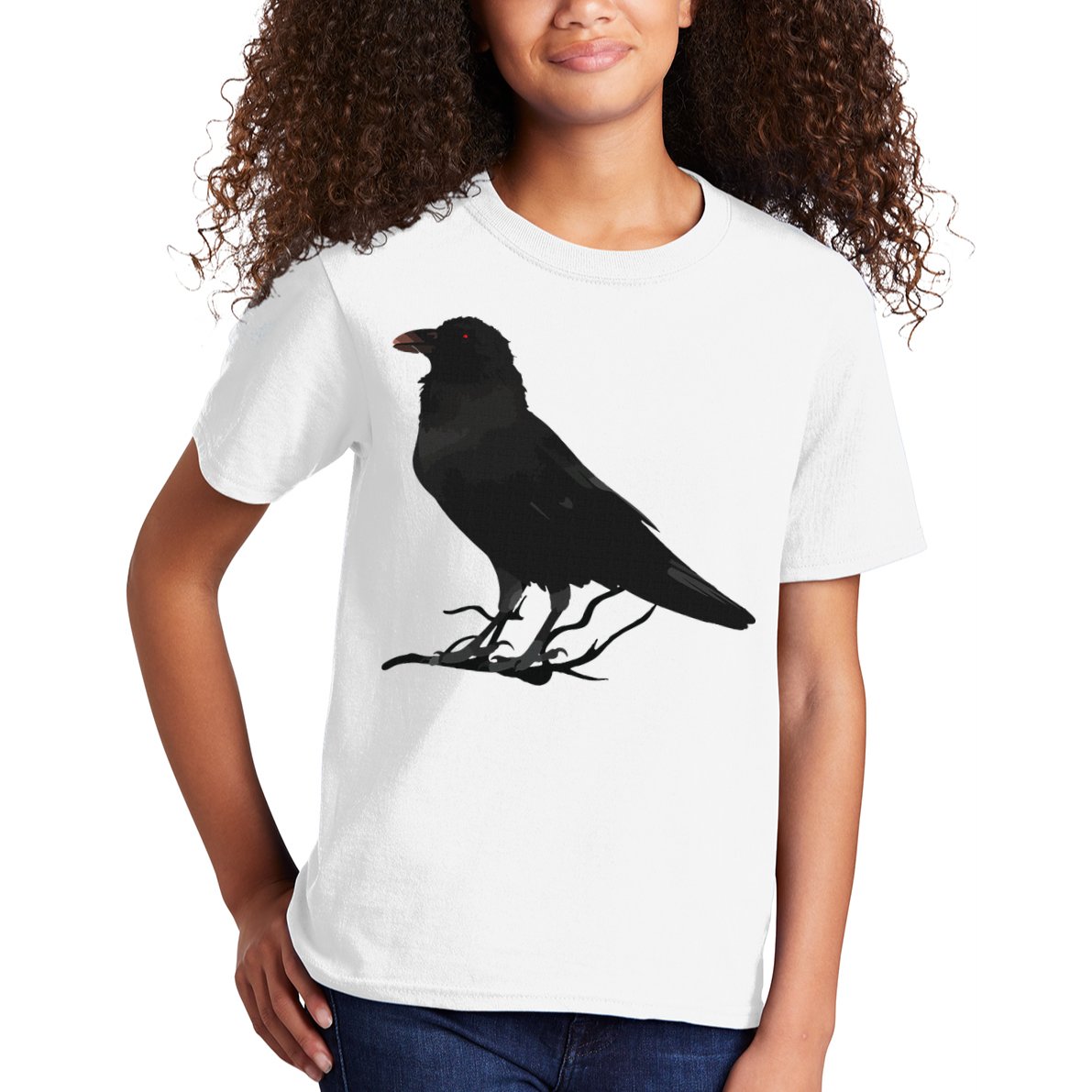 Beautiful Black Crow Raven Bird Silhouette Kids T-Shirt